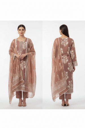 Women Pink Ethnic Motifs Embroidered Kurta with Palazzos & Dupatta