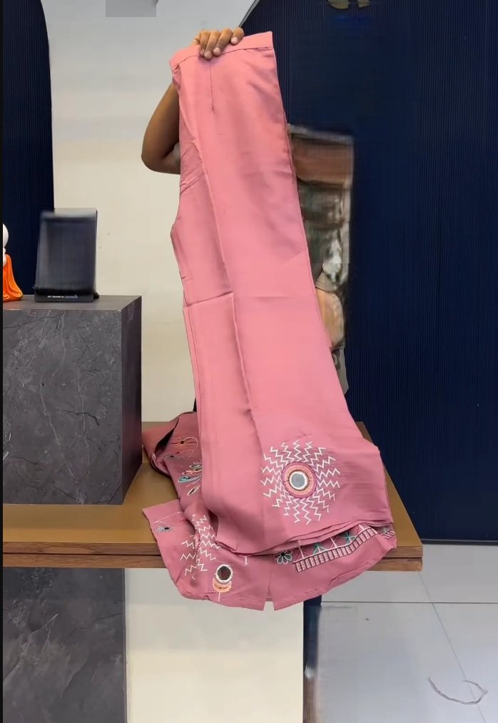 Dusky Pink Embroidered Shirt Top - Image 2