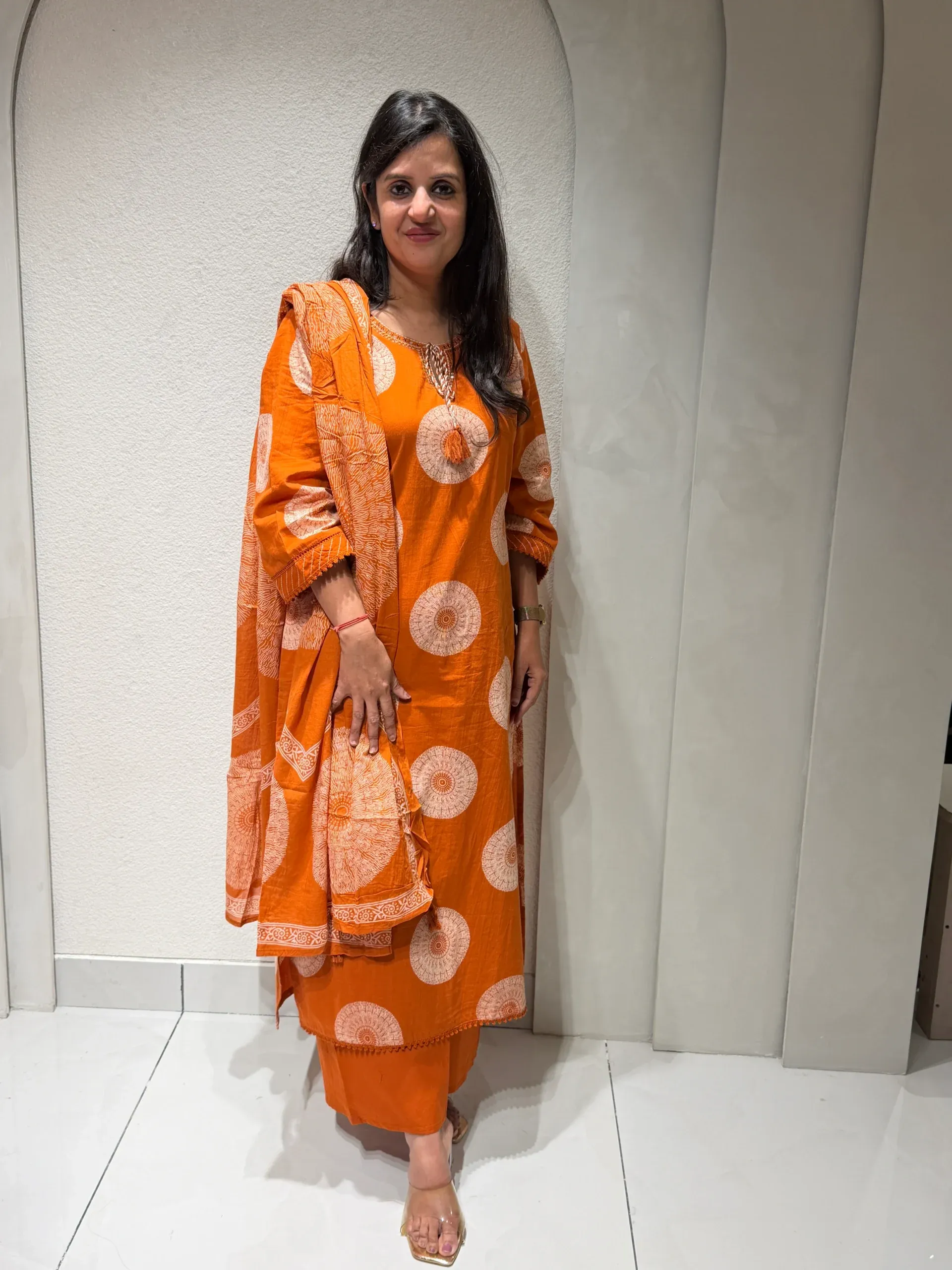 Premium Cotton Suit Set – Orange - Image 6