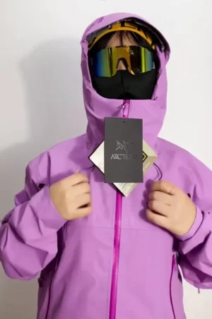 Lavender Purple Waterproof Hooded Rain Jacket