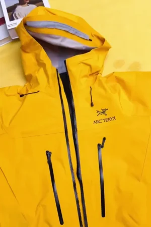 Bright Yellow Waterproof Hooded Rain Jacket