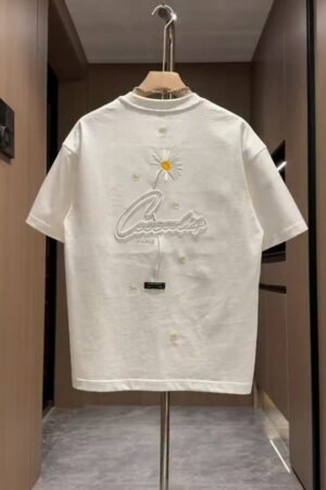 mens white cotton drop-shoulder t-shirt